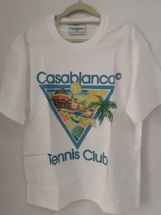 Casablanca Short Sleeve T-Shirt Stylish Crew Neck Tee Unisex - Picture 1 of 4